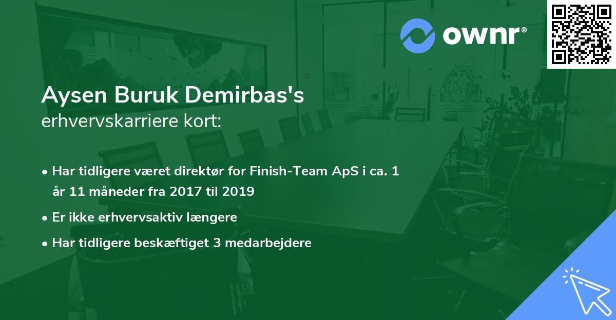Aysen Buruk Demirbas's erhvervskarriere kort
