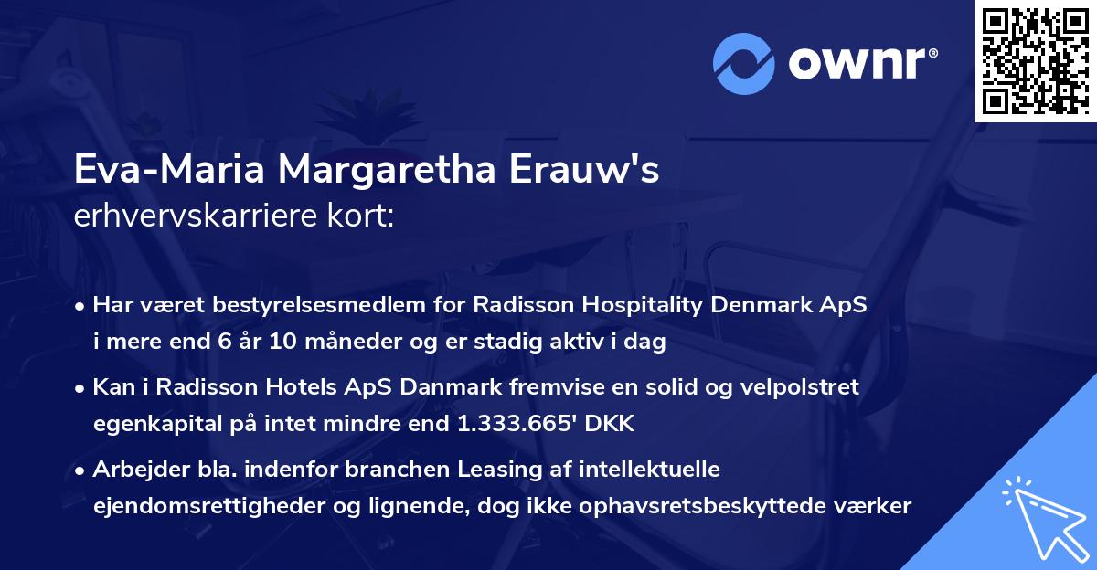 Eva-Maria Margaretha Erauw's erhvervskarriere kort