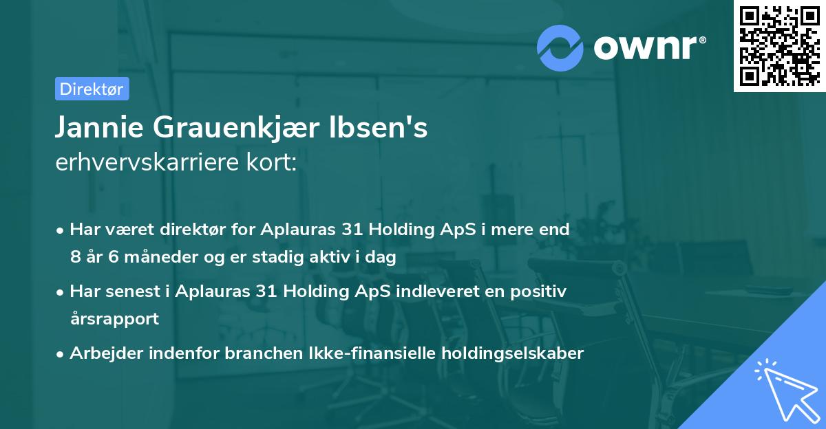 Jannie Grauenkjær Ibsen's erhvervskarriere kort