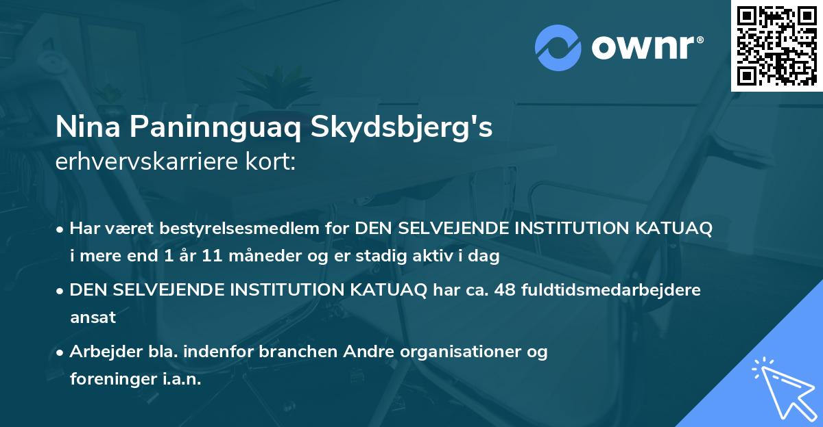 Nina Paninnguaq Skydsbjerg's erhvervskarriere kort