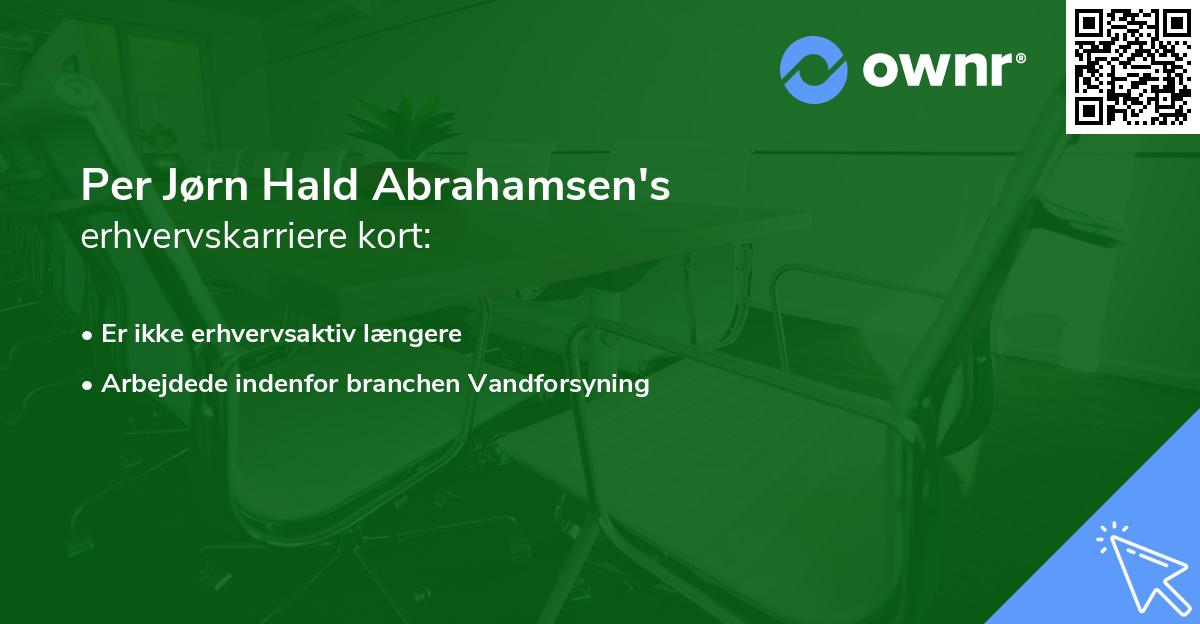 Per Jørn Hald Abrahamsen's erhvervskarriere kort