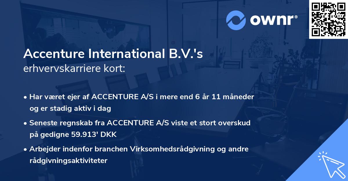 Accenture International B.V.'s erhvervskarriere kort