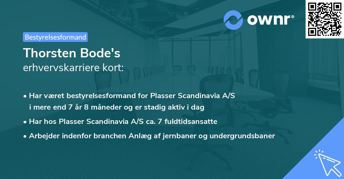 Thorsten Bode's erhvervskarriere kort