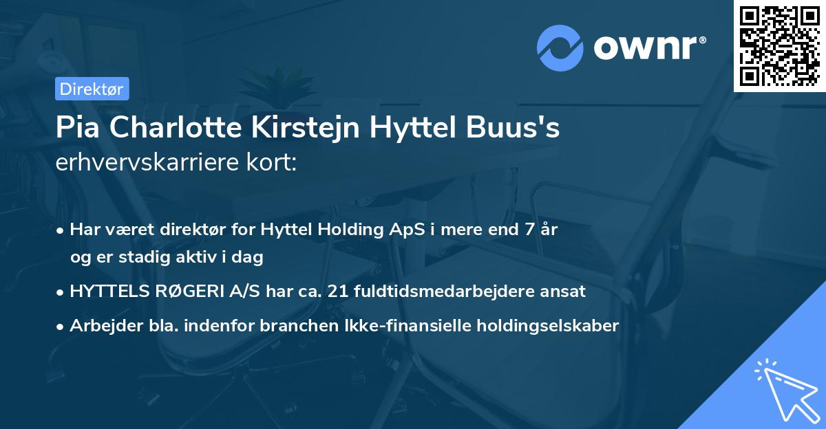 Pia Charlotte Kirstejn Hyttel Buus's erhvervskarriere kort
