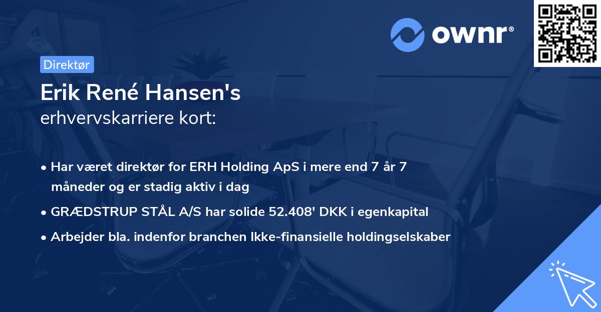 Erik René Hansen's erhvervskarriere kort