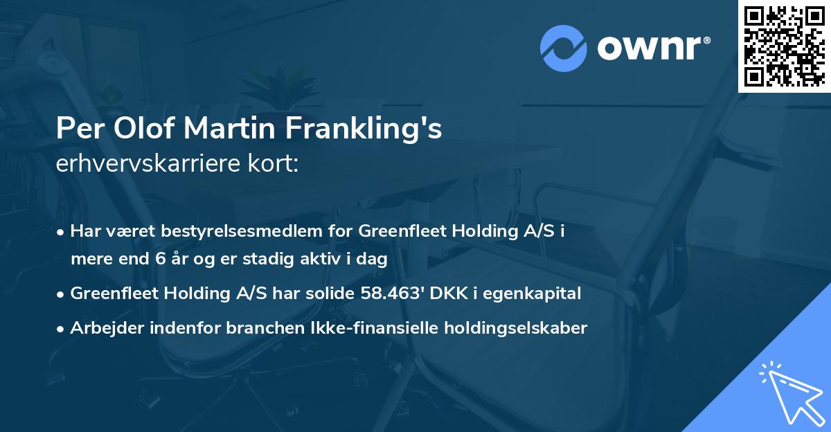 Per Olof Martin Frankling's erhvervskarriere kort