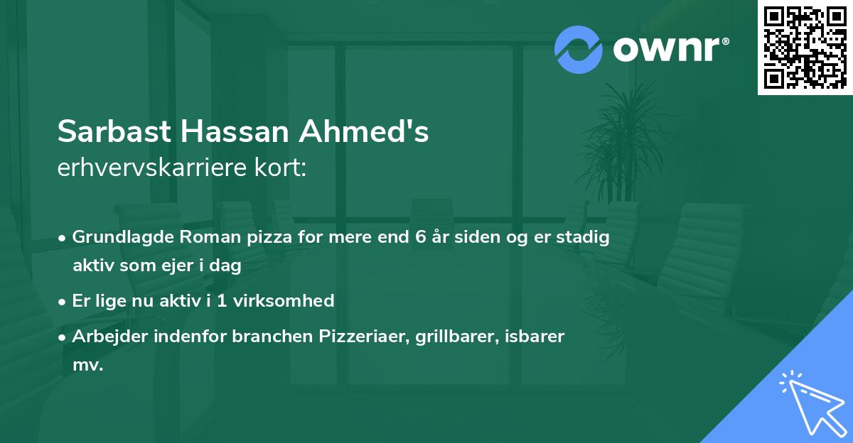 Sarbast Hassan Ahmed's erhvervskarriere kort