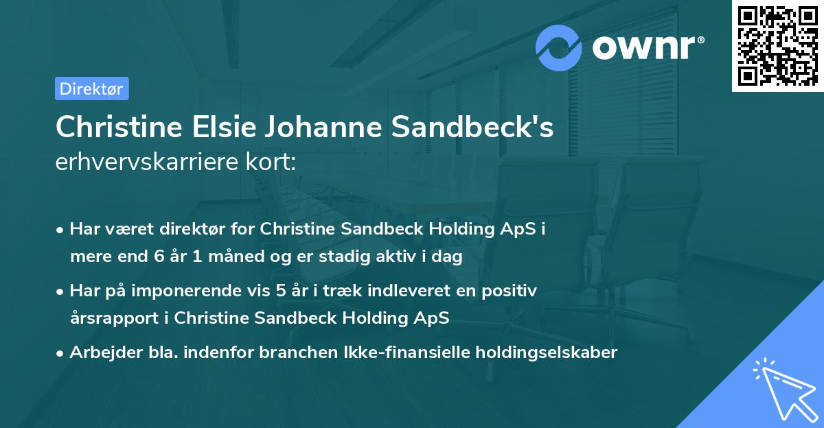 Christine Elsie Johanne Sandbeck's erhvervskarriere kort