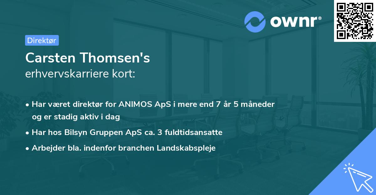 Carsten Thomsen's erhvervskarriere kort