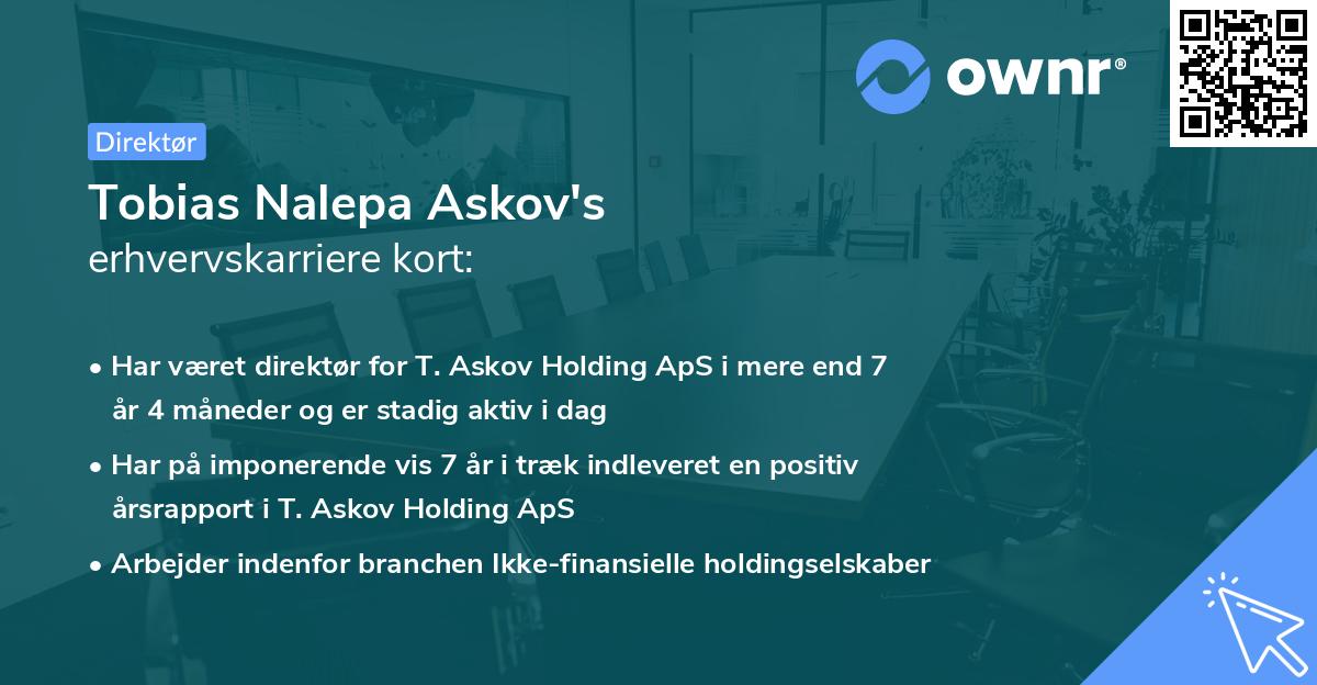 Tobias Nalepa Askov's erhvervskarriere kort