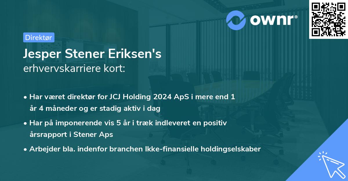 Jesper Stener Eriksen's erhvervskarriere kort