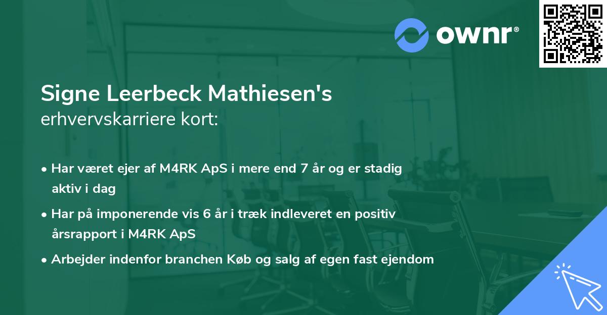 Signe Leerbeck Mathiesen's erhvervskarriere kort