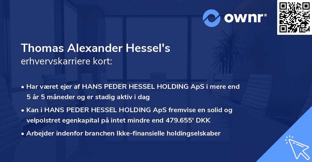 Thomas Alexander Hessel's erhvervskarriere kort