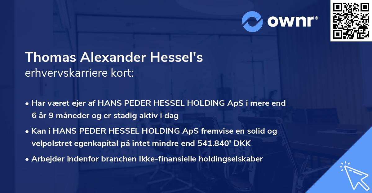 Thomas Alexander Hessel's erhvervskarriere kort