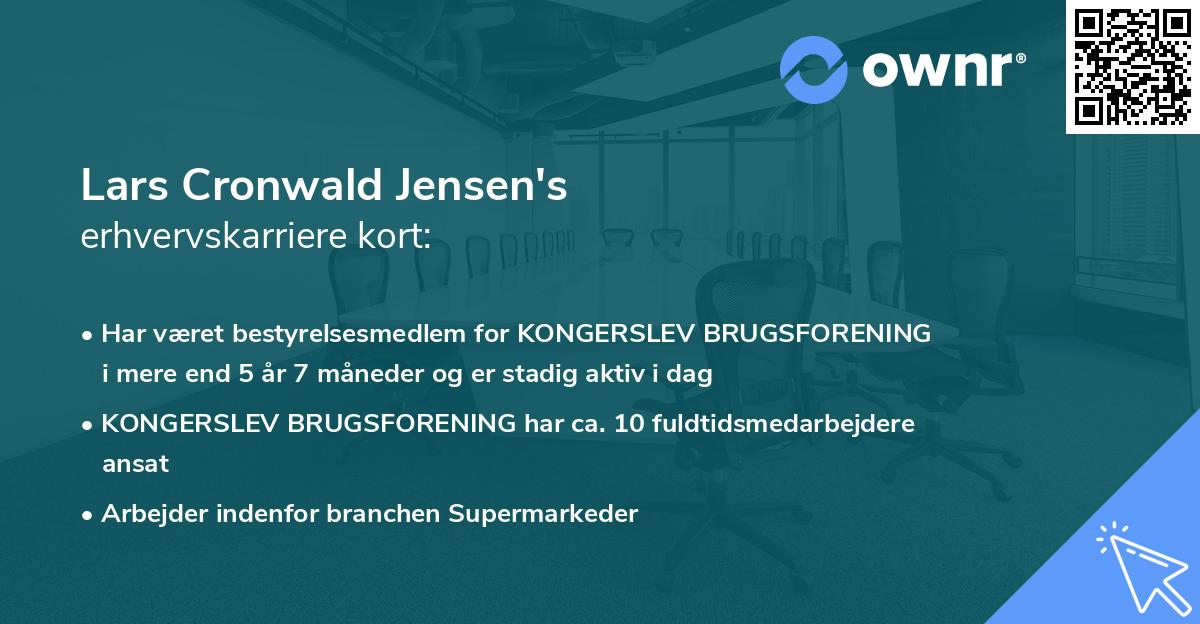 Lars Cronwald Jensen's erhvervskarriere kort