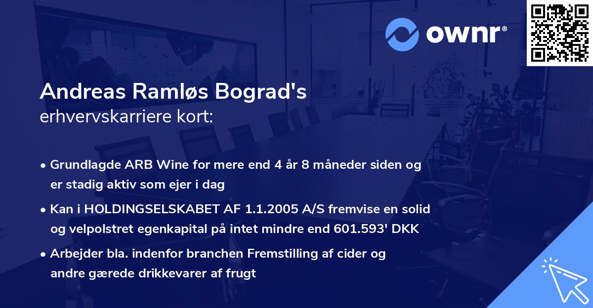 Andreas Ramløs Bograd's erhvervskarriere kort