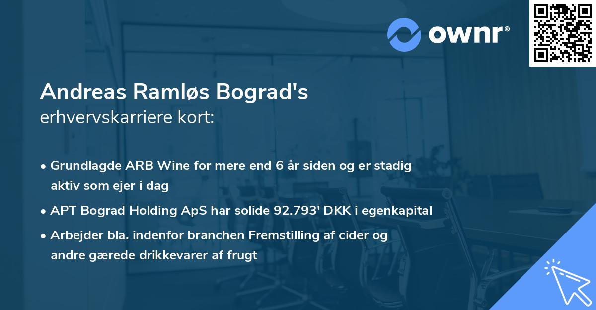 Andreas Ramløs Bograd's erhvervskarriere kort