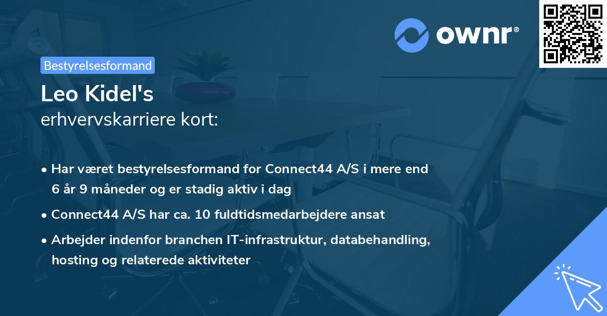 Leo Kidel's erhvervskarriere kort