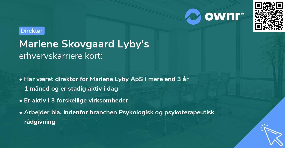 Marlene Skovgaard Lyby's erhvervskarriere kort