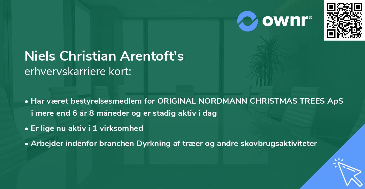 Niels Christian Arentoft's erhvervskarriere kort