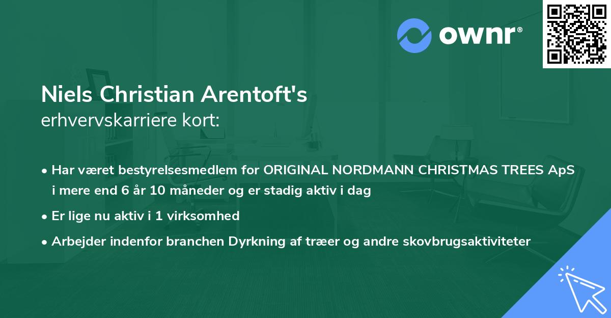 Niels Christian Arentoft's erhvervskarriere kort