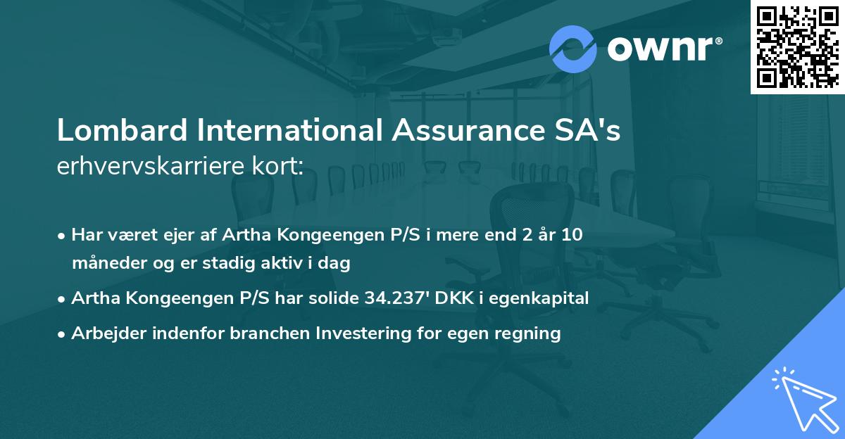 Lombard International Assurance SA's erhvervskarriere kort