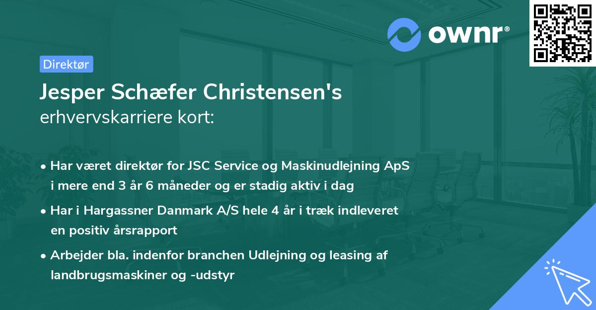 Jesper Schæfer Christensen's erhvervskarriere kort