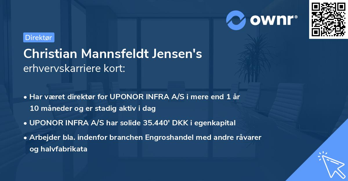 Christian Mannsfeldt Jensen's erhvervskarriere kort