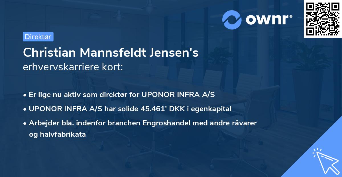 Christian Mannsfeldt Jensen's erhvervskarriere kort
