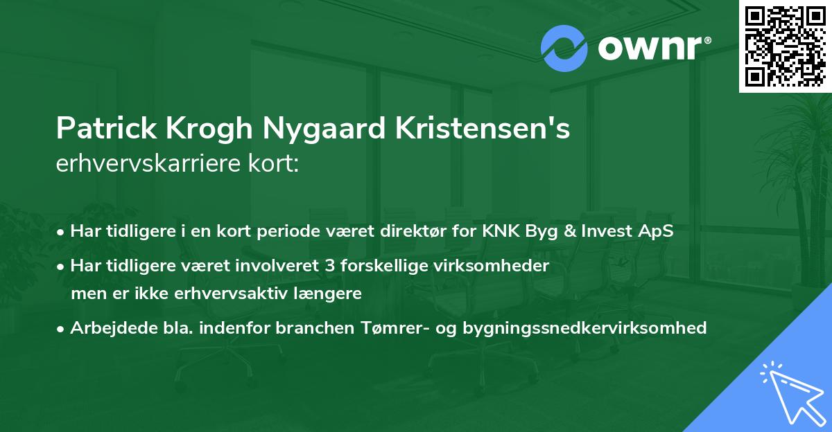 Patrick Krogh Nygaard Kristensen's erhvervskarriere kort