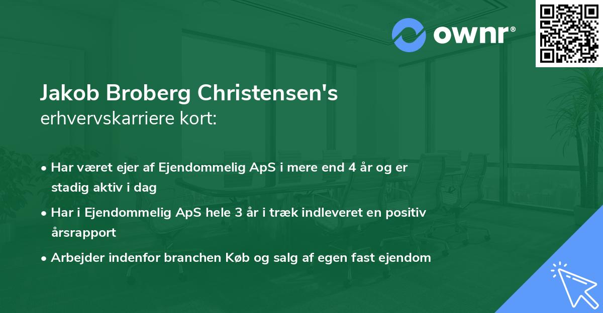 Jakob Broberg Christensen's erhvervskarriere kort