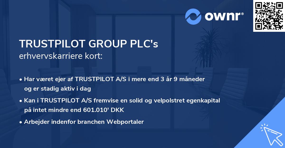 TRUSTPILOT GROUP PLC's erhvervskarriere kort