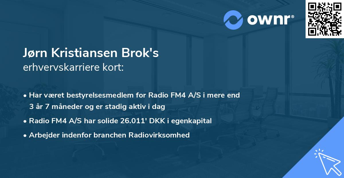 Jørn Kristiansen Brok's erhvervskarriere kort