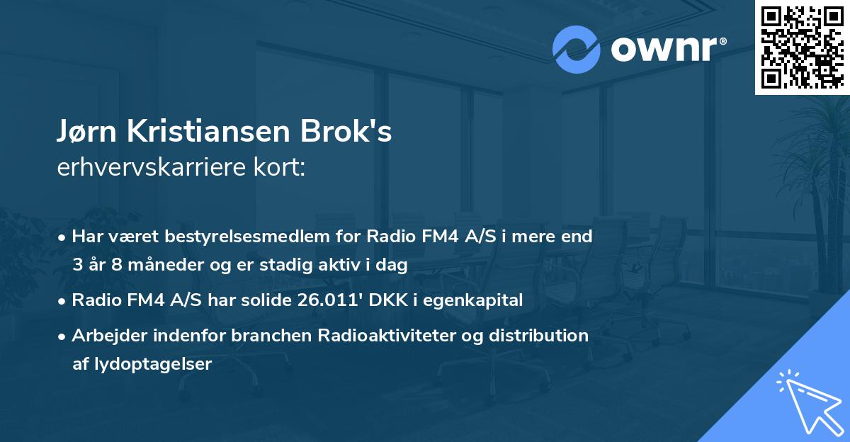 Jørn Kristiansen Brok's erhvervskarriere kort