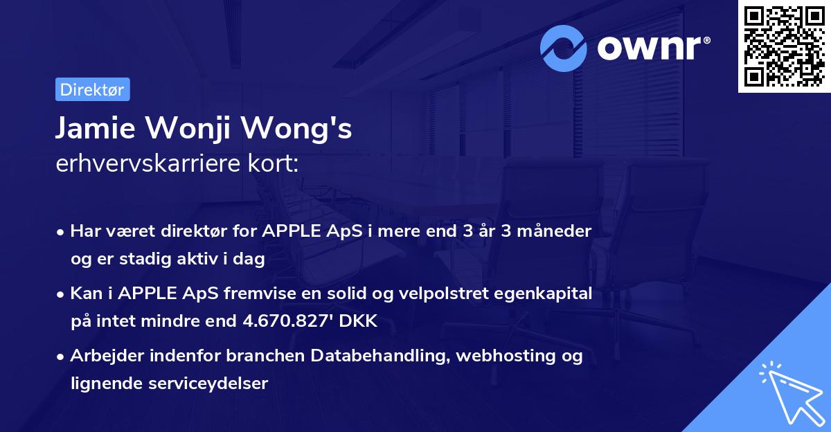 Jamie Wonji Wong's erhvervskarriere kort