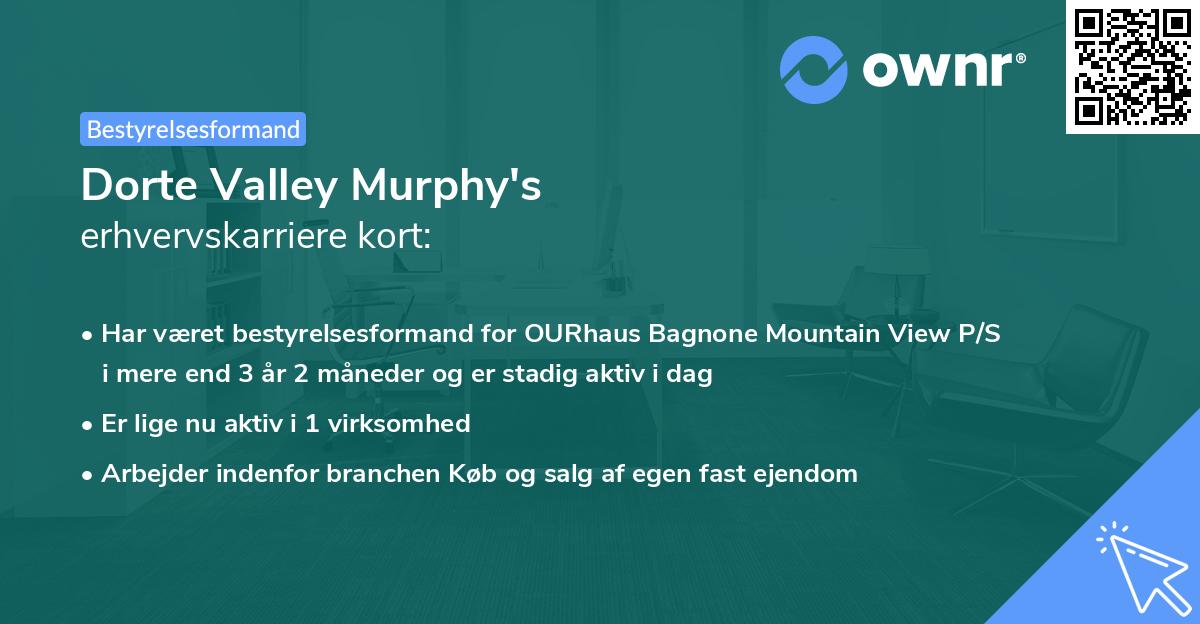 Dorte Valley Murphy's erhvervskarriere kort