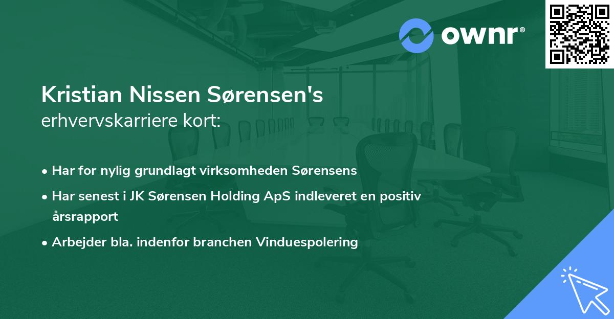 Kristian Nissen Sørensen's erhvervskarriere kort