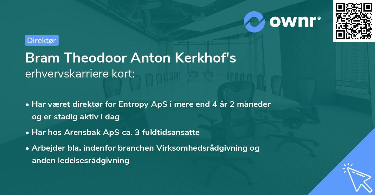 Bram Theodoor Anton Kerkhof's erhvervskarriere kort