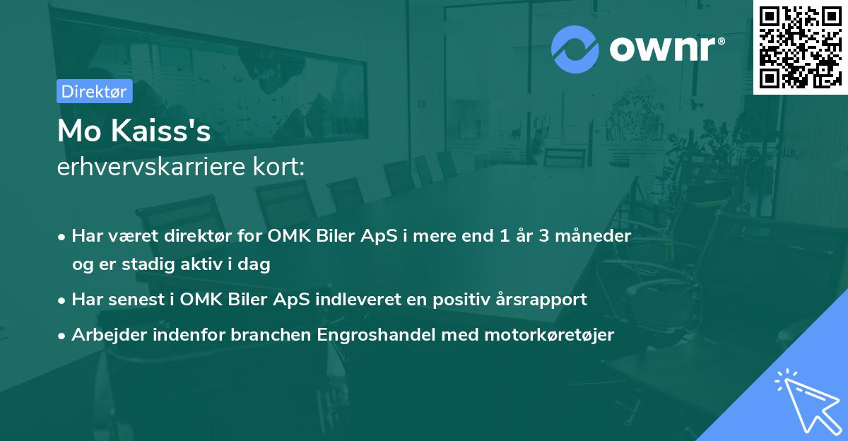 Mo Kaiss's erhvervskarriere kort