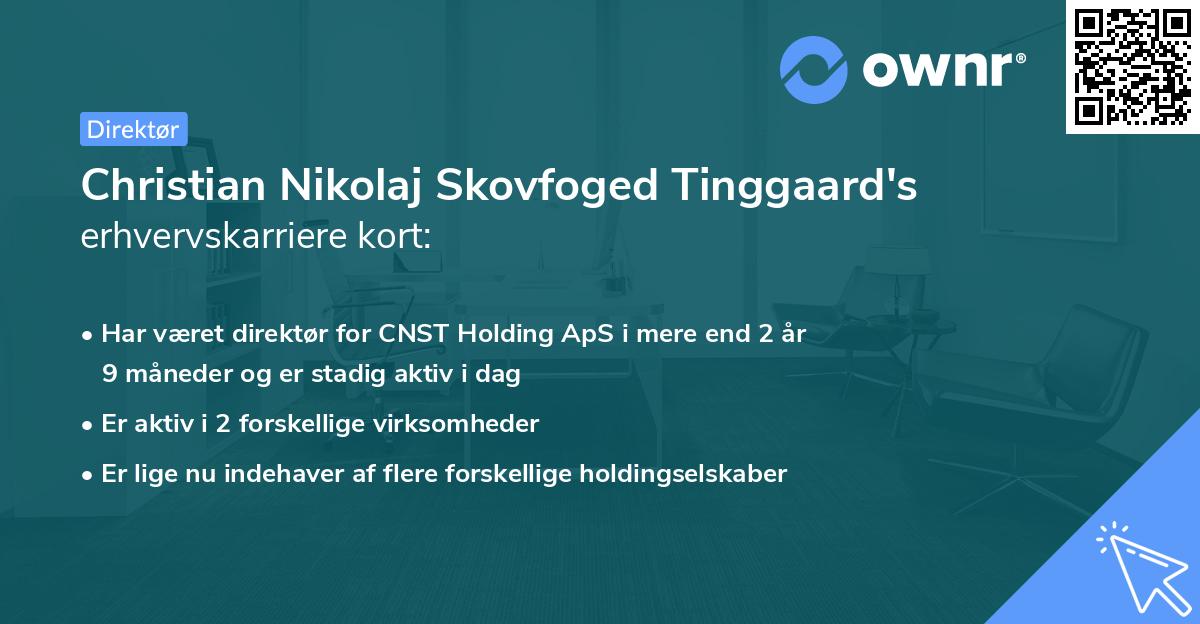 Christian Nikolaj Skovfoged Tinggaard's erhvervskarriere kort