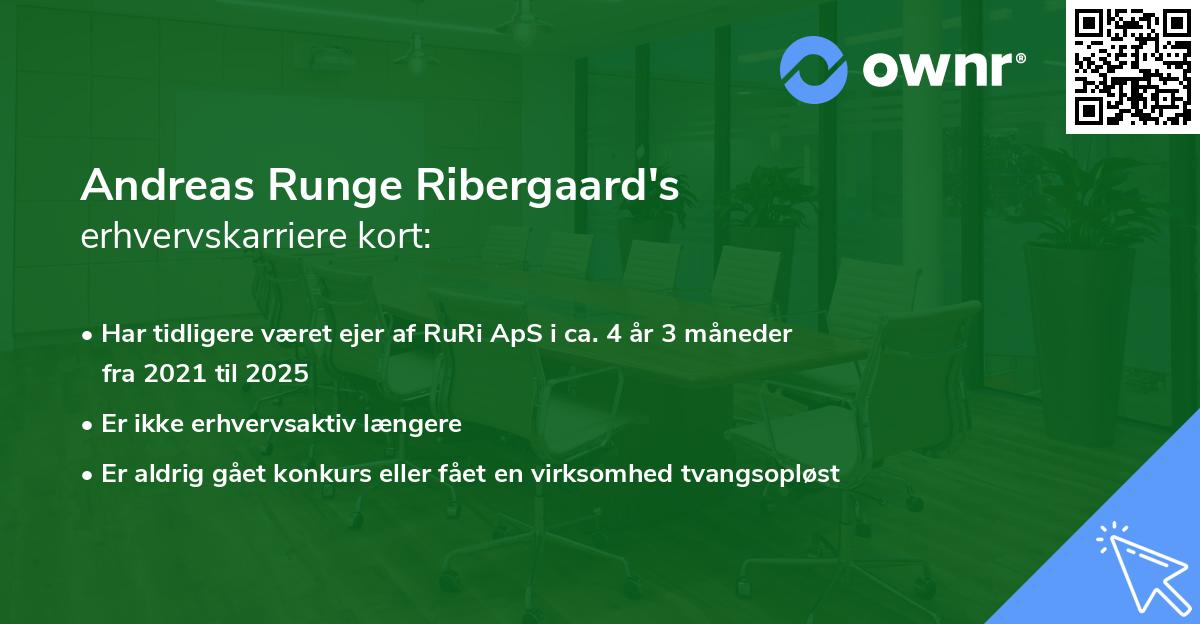 Andreas Runge Ribergaard's erhvervskarriere kort