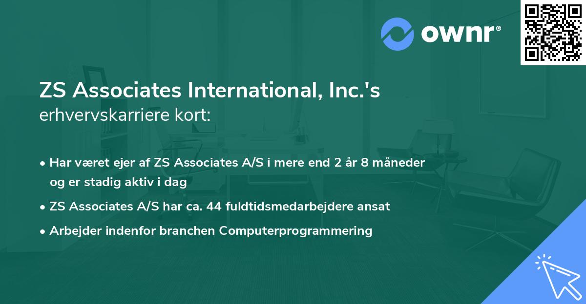 ZS Associates International, Inc.'s erhvervskarriere kort