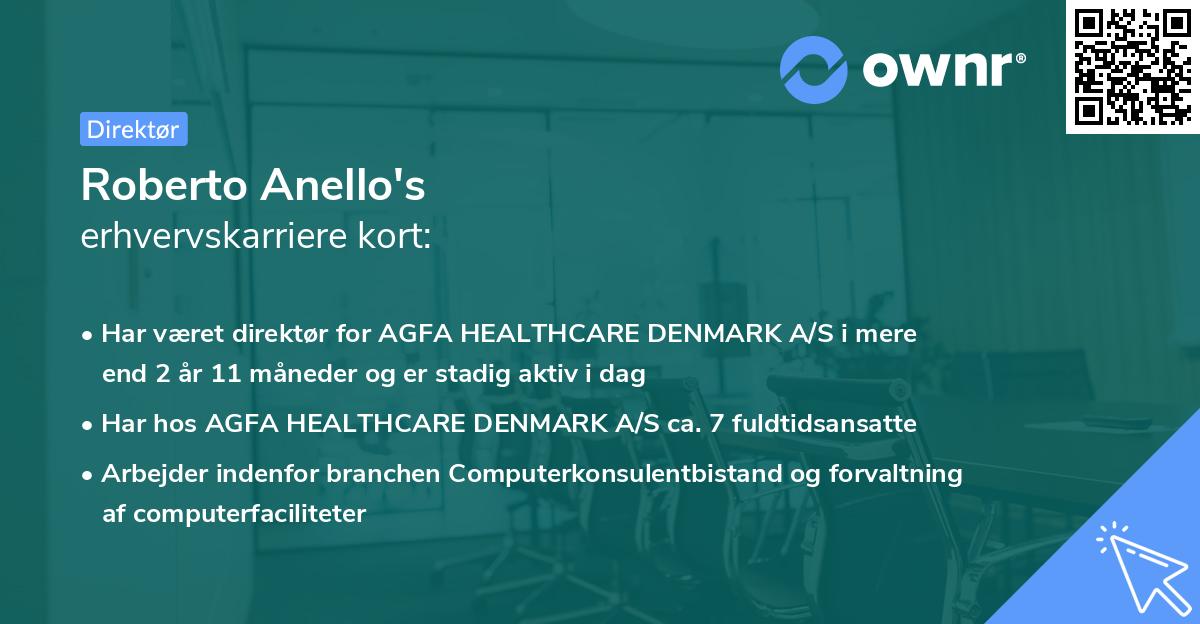 Roberto Anello's erhvervskarriere kort