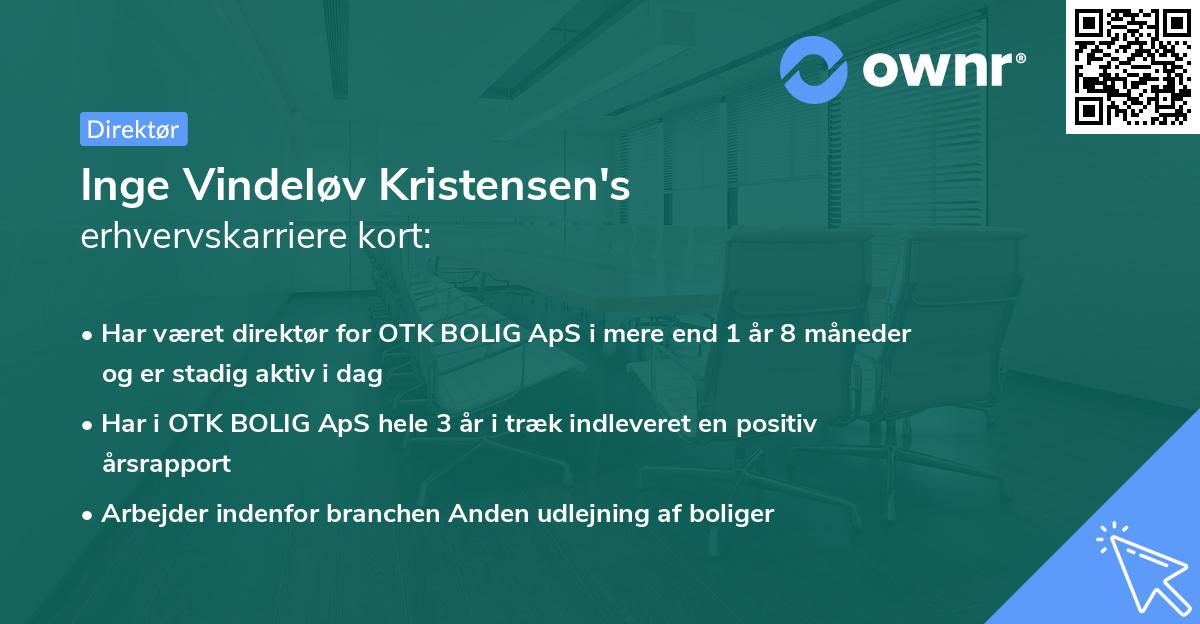 Inge Vindeløv Kristensen's erhvervskarriere kort