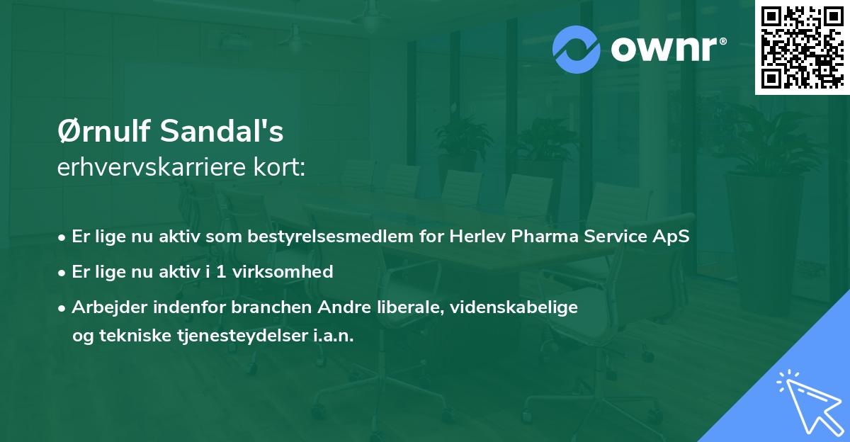 Ørnulf Sandal's erhvervskarriere kort