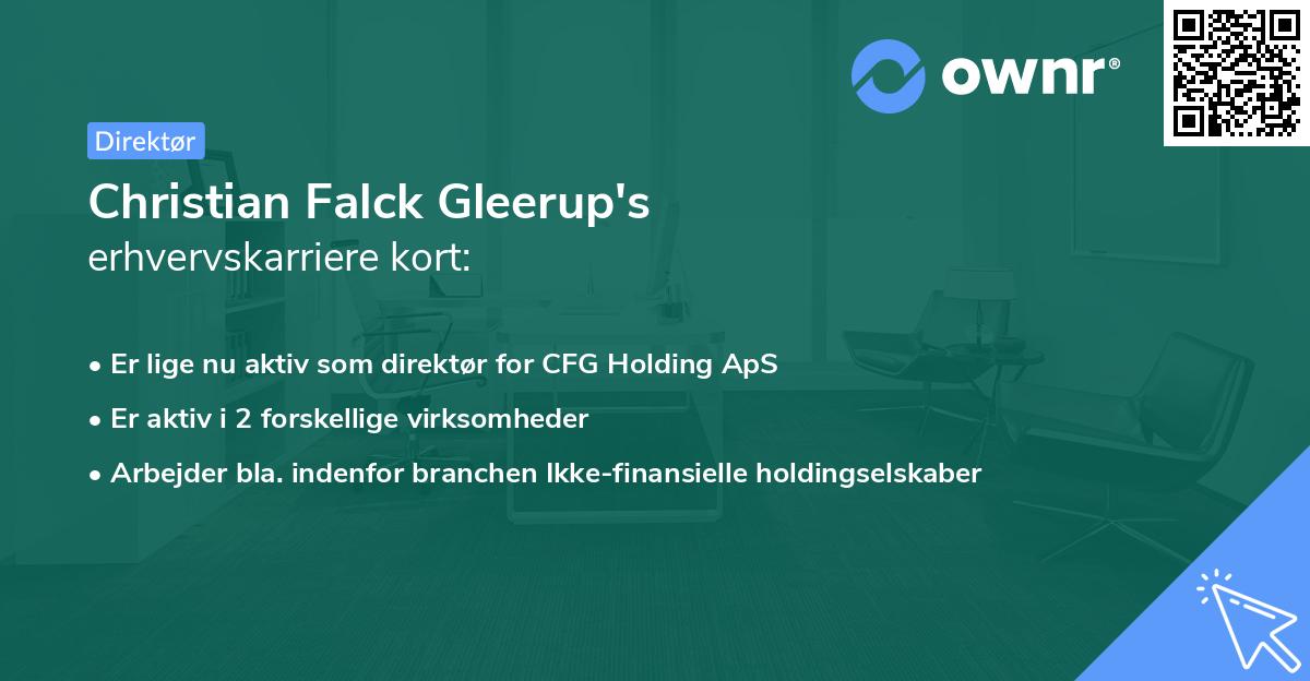 Christian Falck Gleerup's erhvervskarriere kort