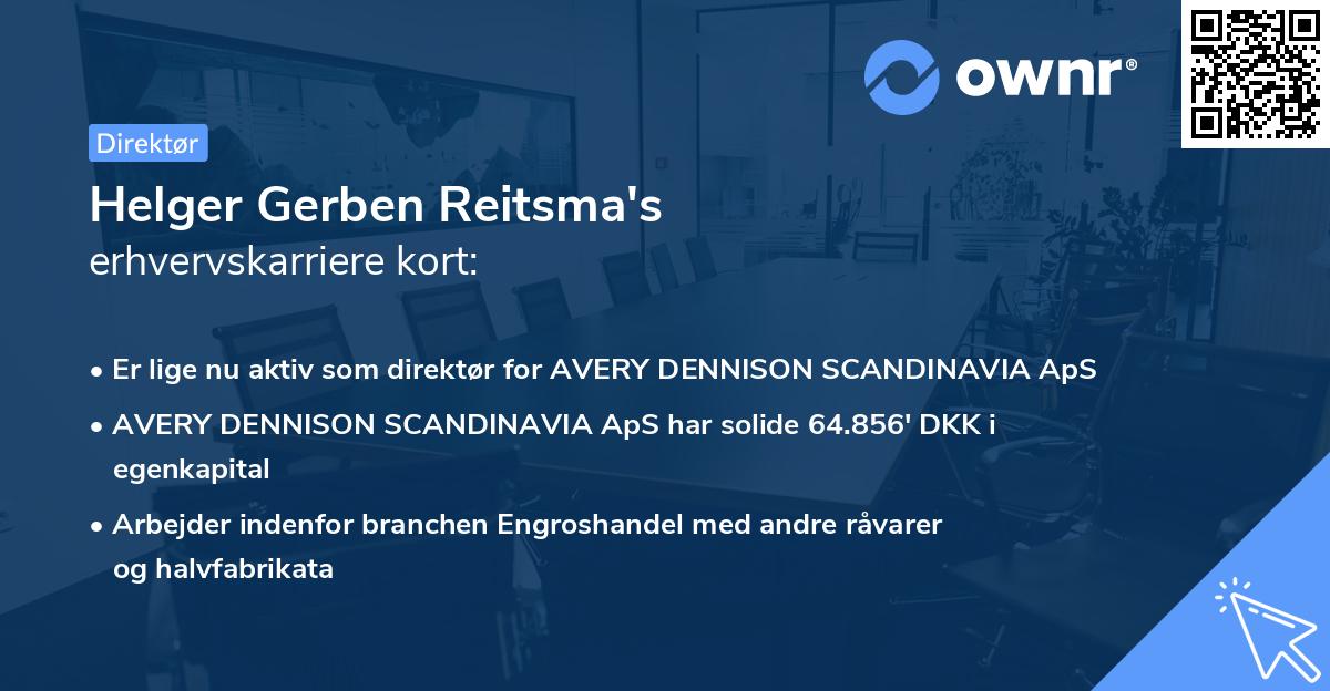 Helger Gerben Reitsma's erhvervskarriere kort