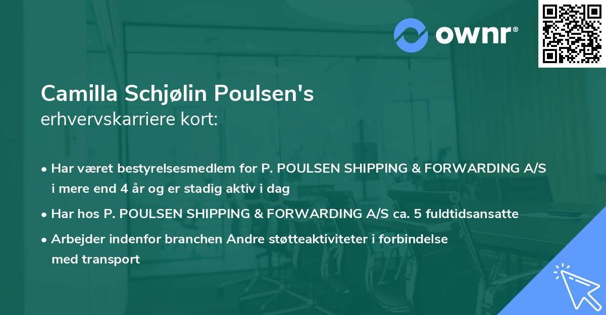 Camilla Schjølin Poulsen's erhvervskarriere kort