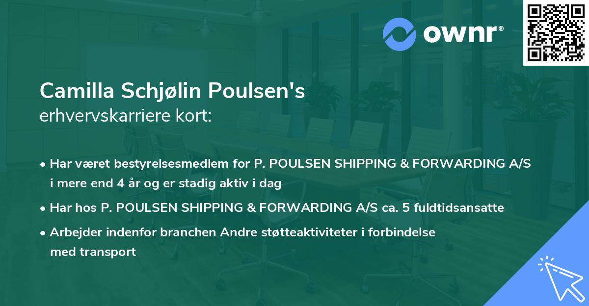 Camilla Schjølin Poulsen's erhvervskarriere kort