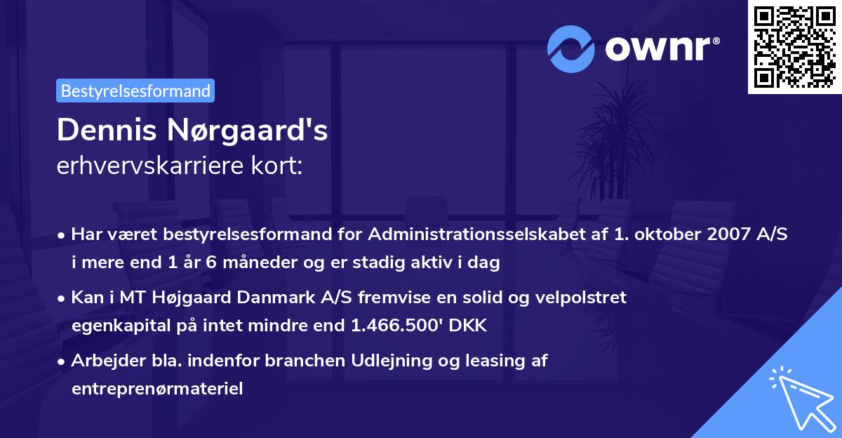 Dennis Nørgaard's erhvervskarriere kort